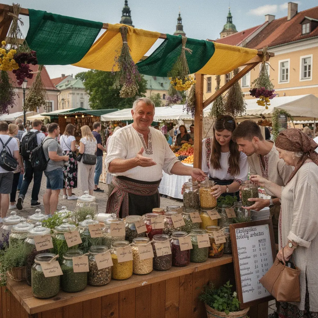 Gamtinė arbatos infuzija, paruošta pagal tradicines lietuviškas receptūras.