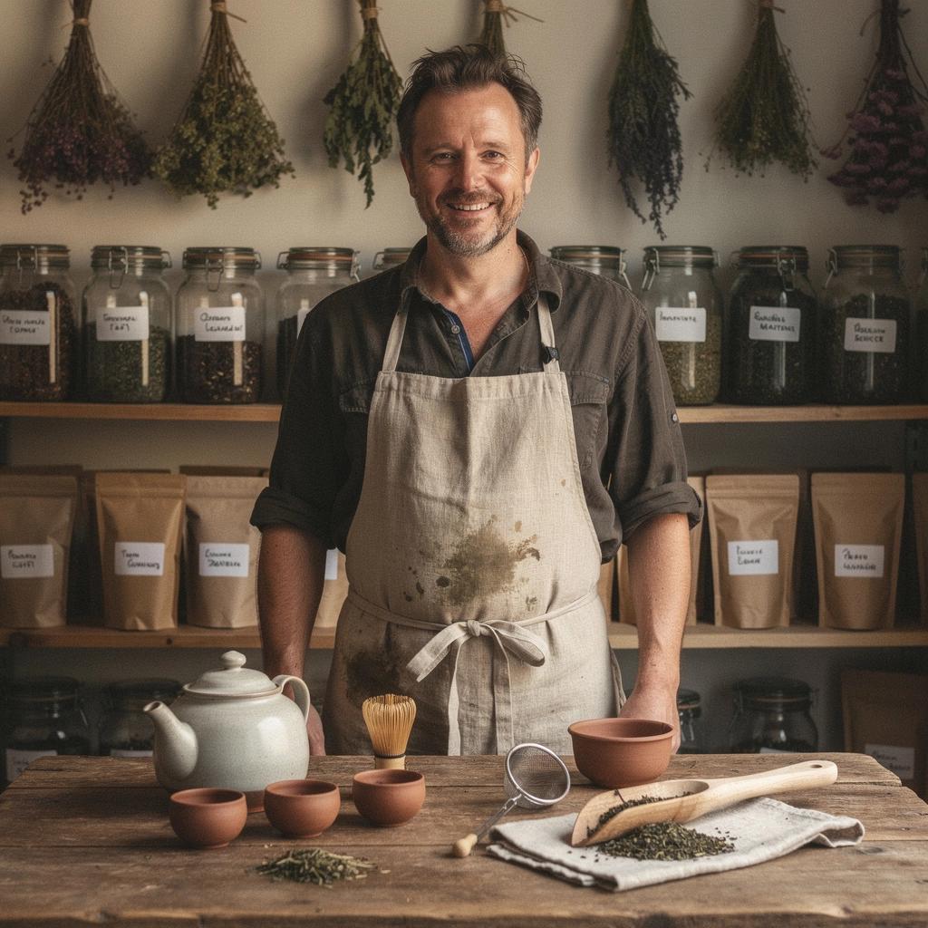 Žolelių arbatos paruošimo procesas su šviežiais ingredientais