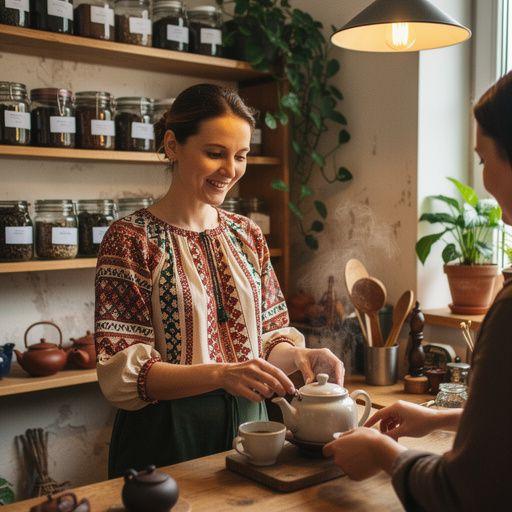 Arbatos infuzijos indas, įpiltas skaidriu skysčiu